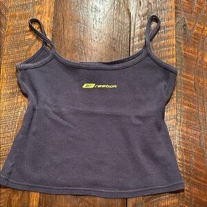 Reebok Women's Dark Navy Spaghetti Strap Camisole with Lime Logo
